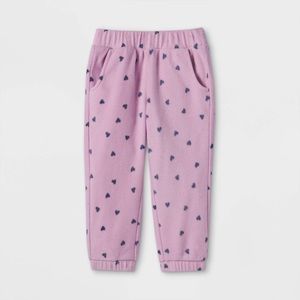 NWT - Toddler Girls' Soft Fleece Pull-On Jogger Pants - Cat & Jack Purple